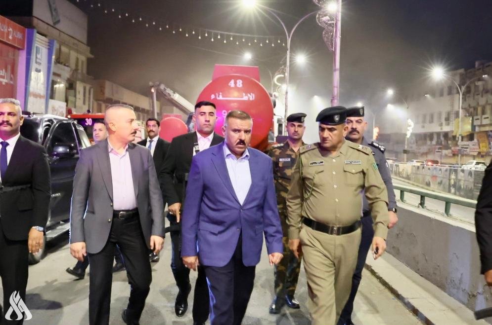 اندلاع حريق في مبنى تجاري بمنطقة الباب الشرقي ببغداد