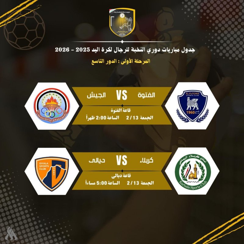 اليوم.. انطلاق منافسات الدور التاسع من دوري النخبة لكرة اليد