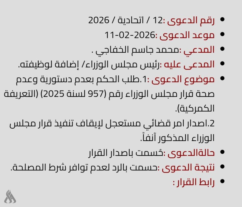 المحكمة الاتحادية تنشر قرار رد الدعوى المتعلقة بزيادة التعرفة الجمركية